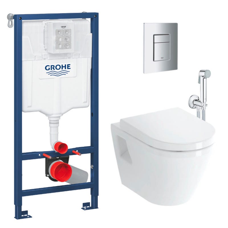 Grohe Pack WC Bâti-support Rapid SL + Cuvette suspendue Vitra +