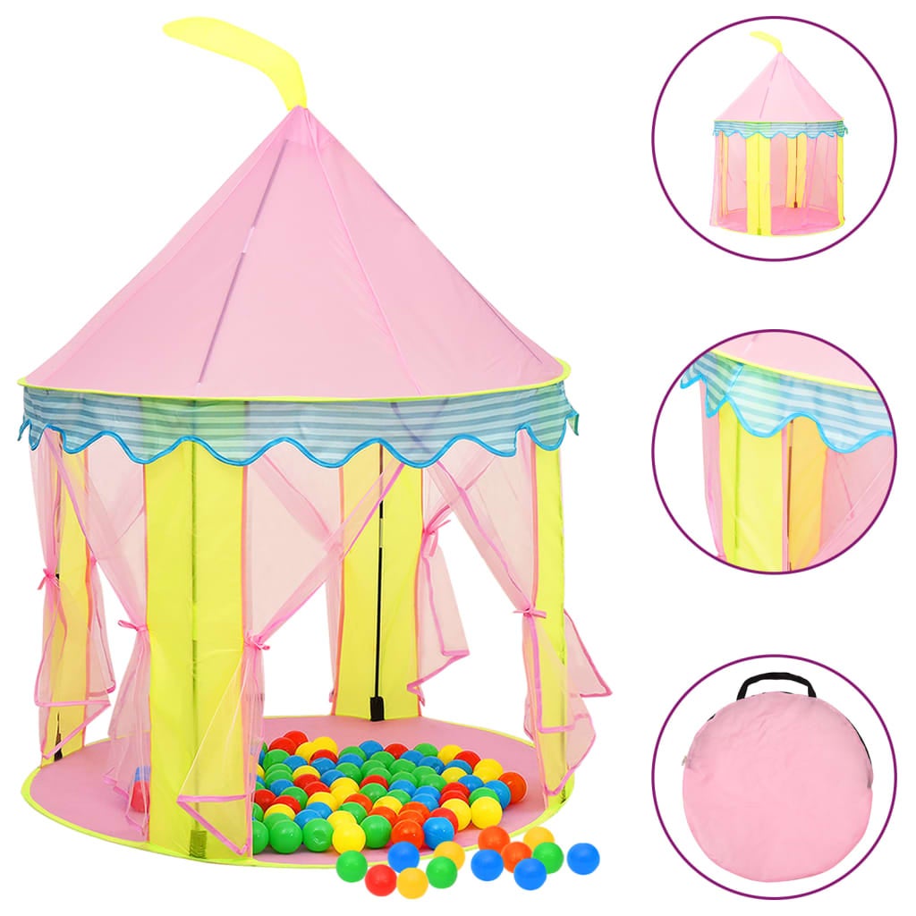 Tente de jeu pour enfants avec 250 balles Rose 100x100x127 cm vidaXL