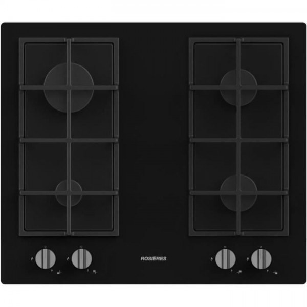 Plaque de Cuisson Table a GAZ sur verre ROSIERES 4 foyers L 60