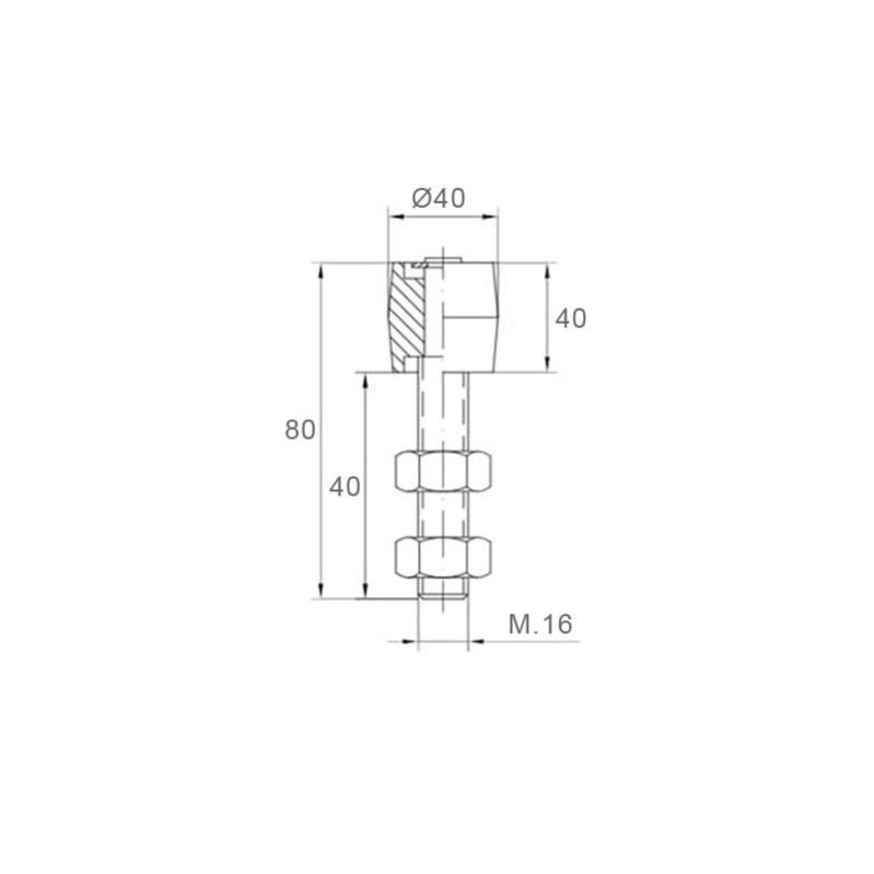 Poulie guide nylon pour portail - Ø40mm - L80mm - inox - 2
