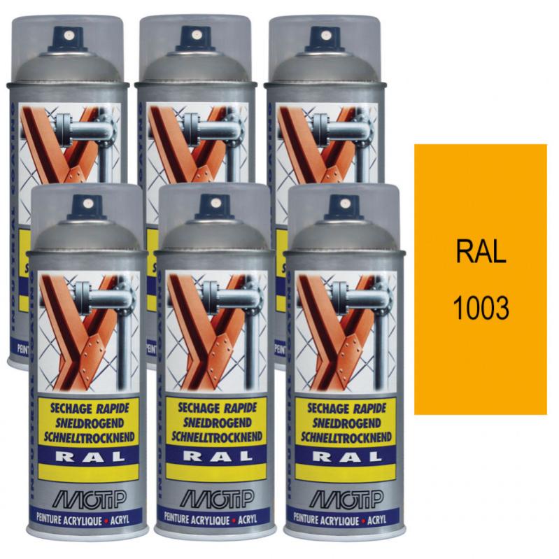 Lot de 6 Peintures aérosol RAL 9006 Aluminium blanc satiné 400ml MOTIP - 4