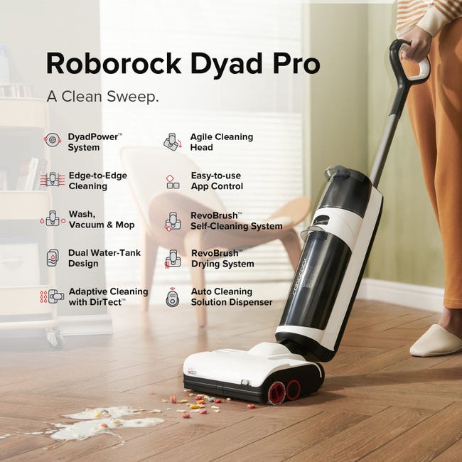Roborock Dyad Pro - Puissance 17000 Pa - Aspirateur eau et poussière