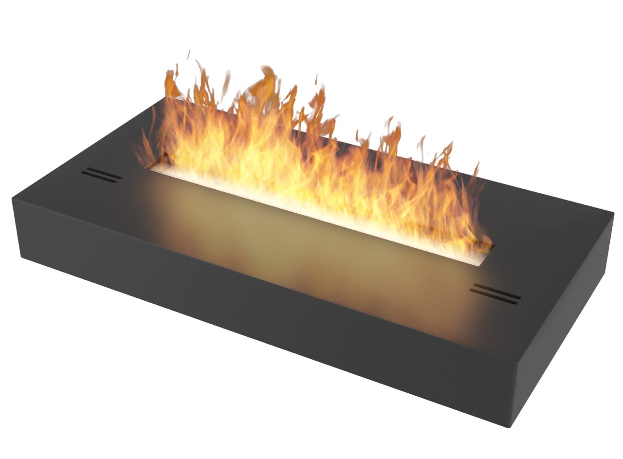 Brûleur bio éthanol tapis insert inox noir 60cm Simplebox 60cm