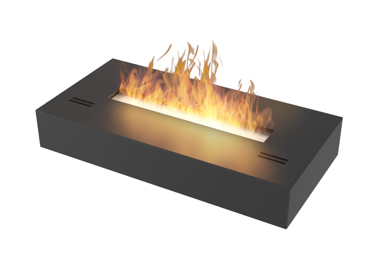 Brûleur bio éthanol tapis insert inox noir 50cm Simplebox50cm