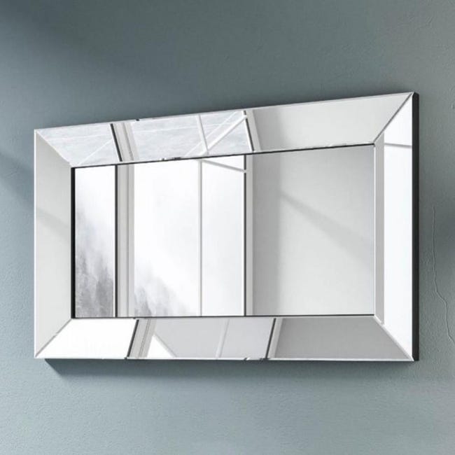 Specchio Da Parete A Prisma 29,5 Cm - Moderno Con Cornice In Flanella Morbida - Per Camera Da Letto, Toeletta E Cameretta