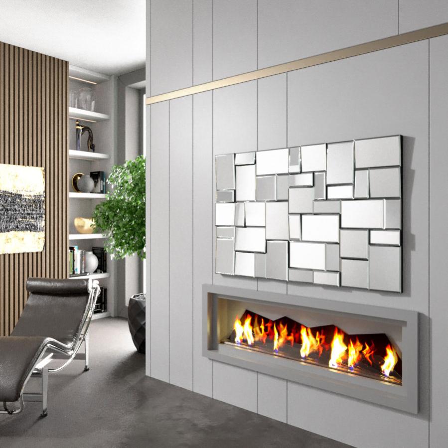 STILPROJECTSTORE Specchio moderno rettangolare da parete con 120x80 - Labirinto… - 3