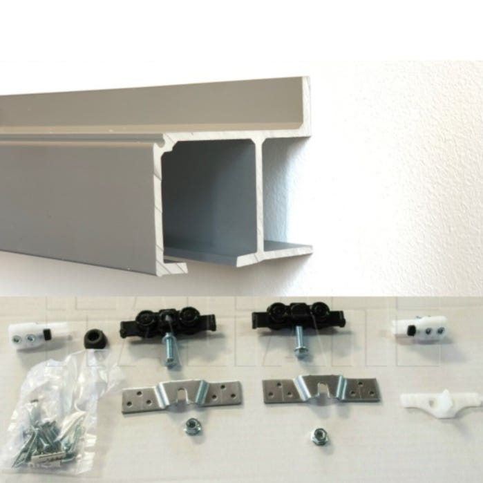 Kit Binario Per Porta Scorrevole AERREGI - 180cm, Portata 80kg, Colore Argento - Foto 10