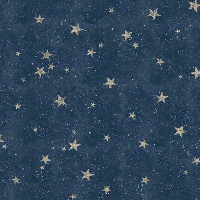 Papel pintado infantil de cielo azul con estrellas doradas - Itzel 681983  de GAULAN - Rollo de 10 m x 0,52 m