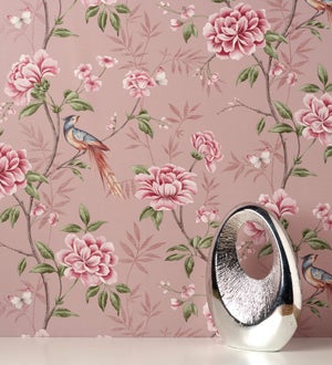 GAULAN 232137 - Papel pintado infantil para bebe de pájaros color tonos  rosas en ramas de árbol para pared habitación infantil cuarto niño niña -  Rollo de 10 m x 0,53 m : : Bricolaje y herramientas