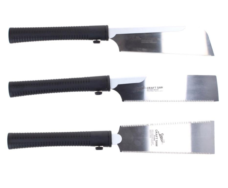 Shogun Japan Set de 3x Lames de scie à bois universelle RYOBA + DOZUKI + KATABA ( M-180R + M-190D + M-190W ) - fabriquées au Japon - 2