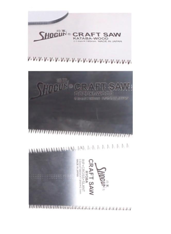 Shogun Japan Set de 3x Lames de scie à bois universelle RYOBA + DOZUKI + KATABA ( M-180R + M-190D + M-190W ) - fabriquées au Japon - 4