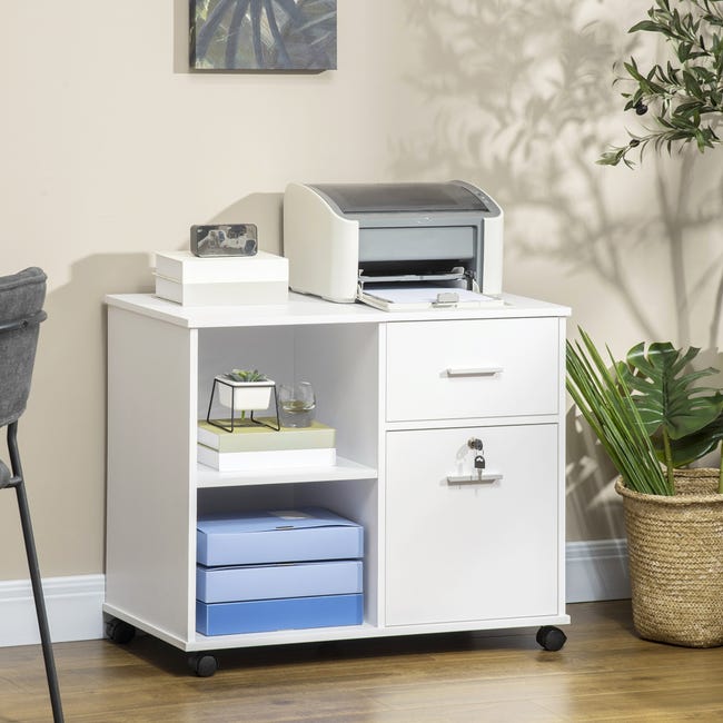 Support d'imprimante organiseur bureau caisson tiroir verrouillable