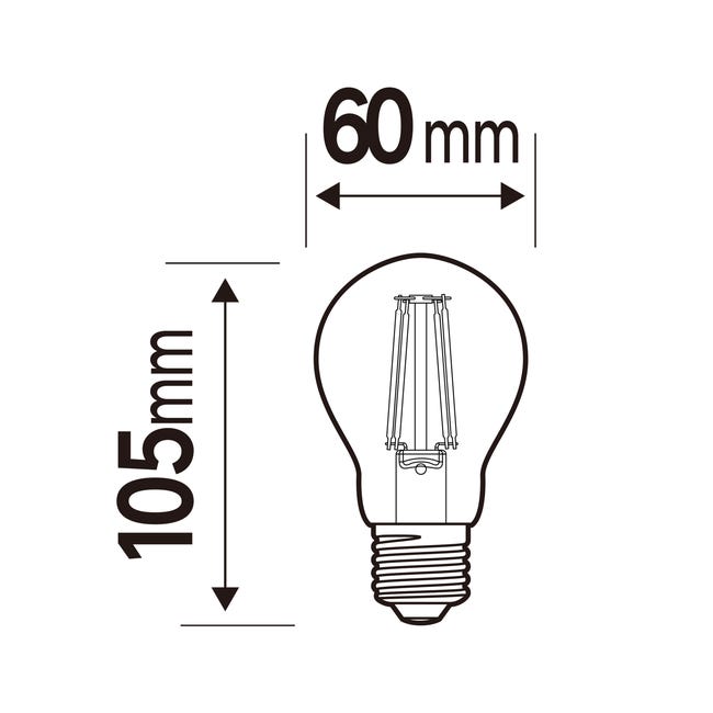 LEXMAN - Set di 8 lampadine LED a filamento - E27 - 1521LM - 11W  equivalenti 100W - Ø 60 mm - 2700K - Bianco caldo
