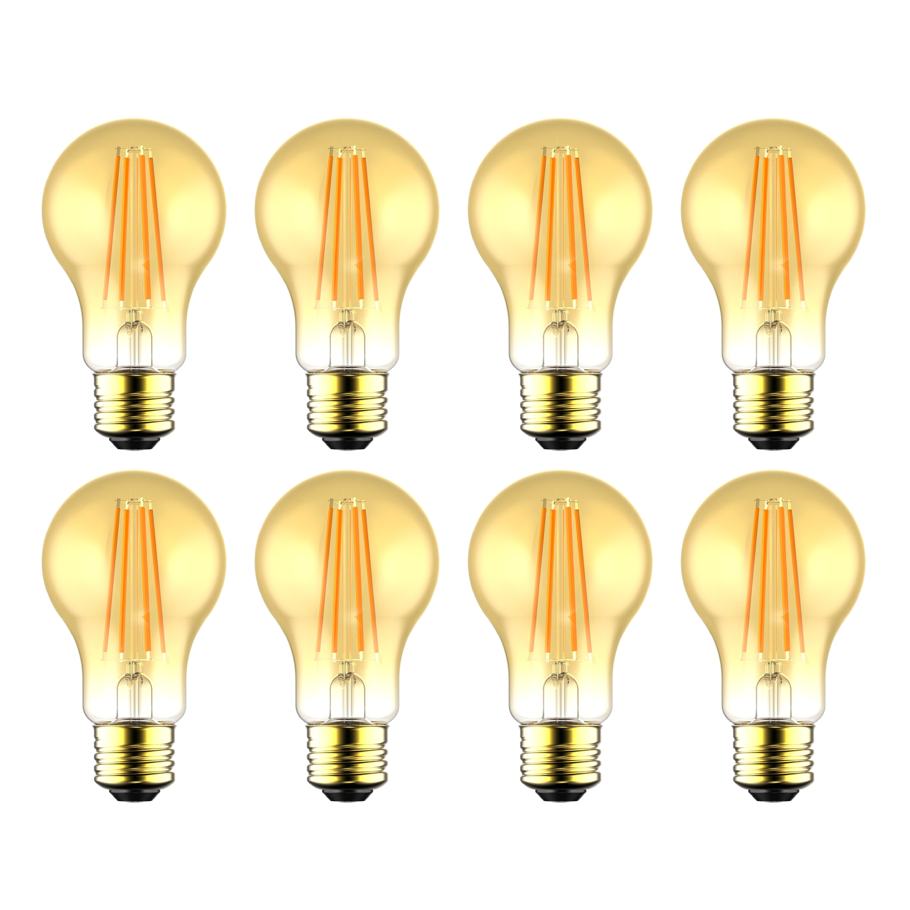 LEXMAN - Set di 8 lampadine LED decorative a filamento - Globo ambrato -  E27 - 470LM - 4,2W equivalenti a 40W - Ø 60 mm - 2000K - Bianco caldo