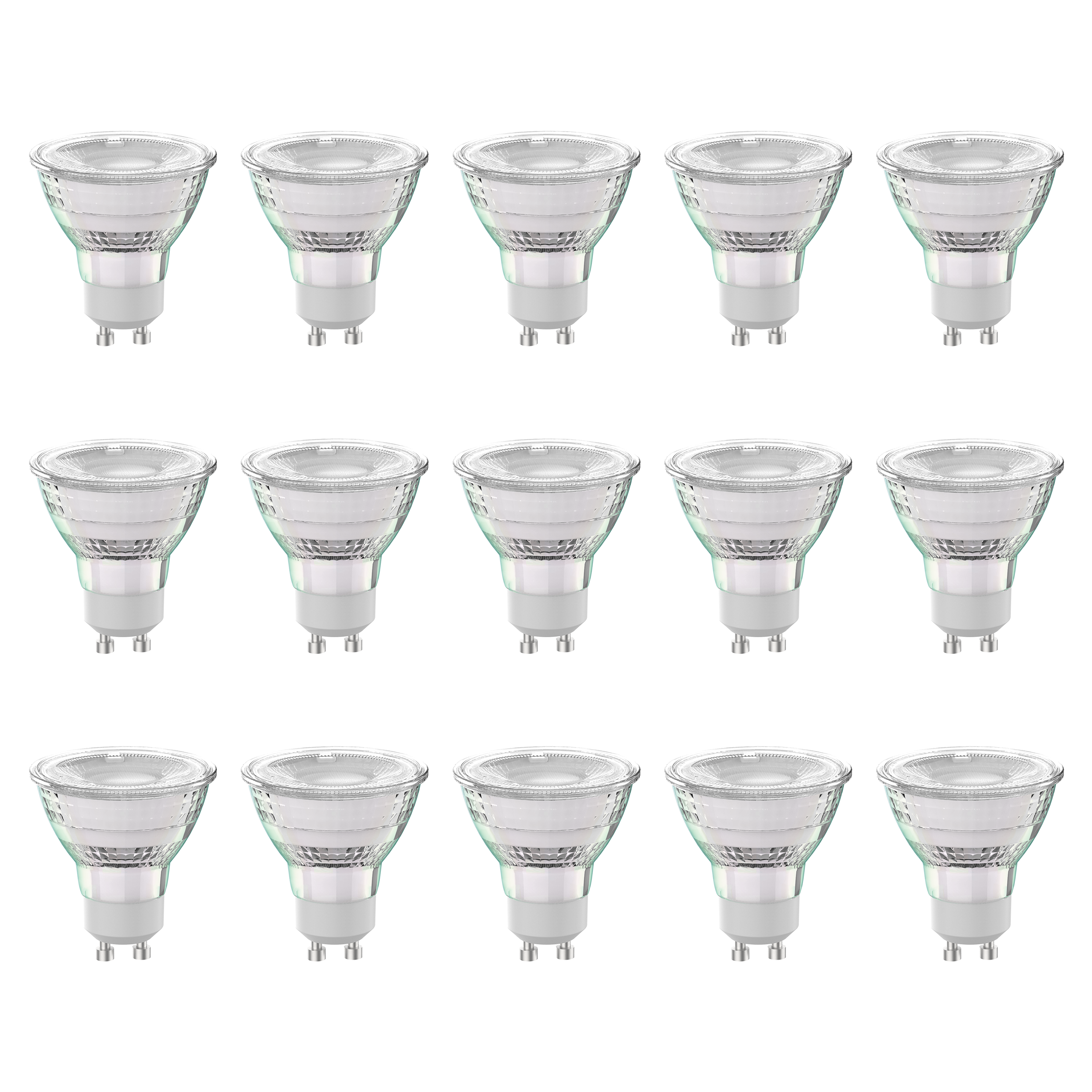 LEXMAN - Set di 15 lampadine LED GU10 - 850LM - 7,4W equivalenti 86W - Ø 50  mm - 4000K - Bianco naturale