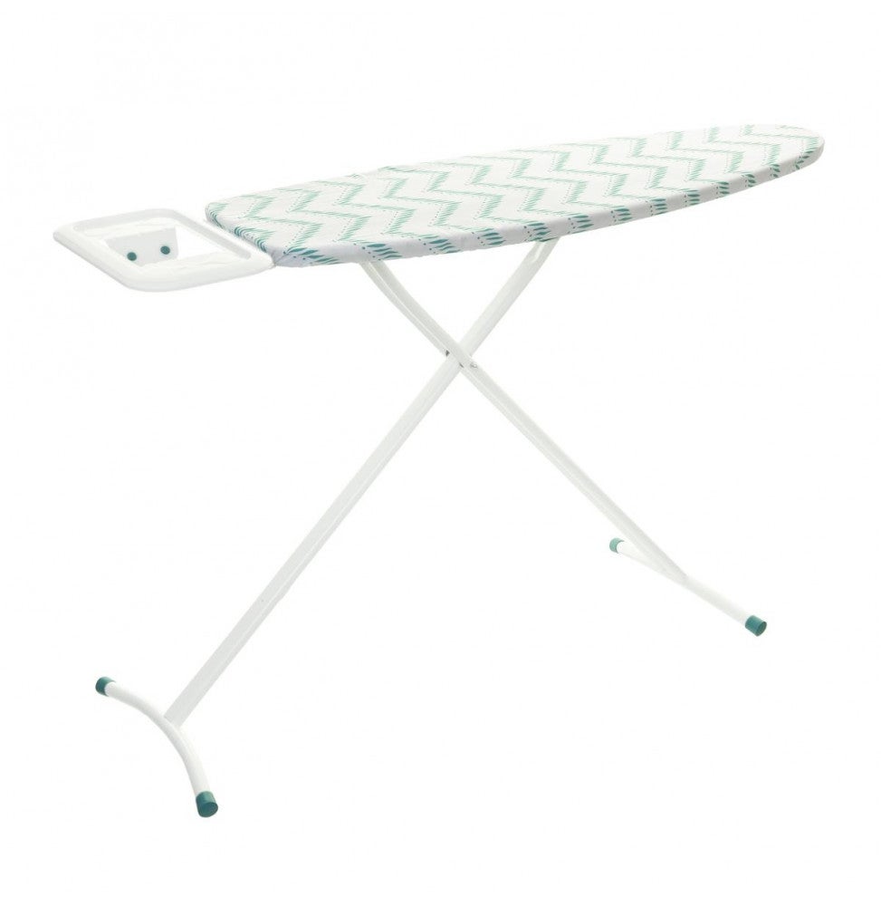 Table à repasser Saphir à motifs grande feuilles - L 140 x l 39 x H 90 cm -  Blanc/gris