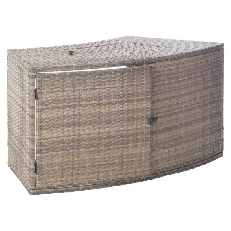Bain de soleil - Chaise longue - Résine imitation rotin tressé - Coussin - Dossier réglable