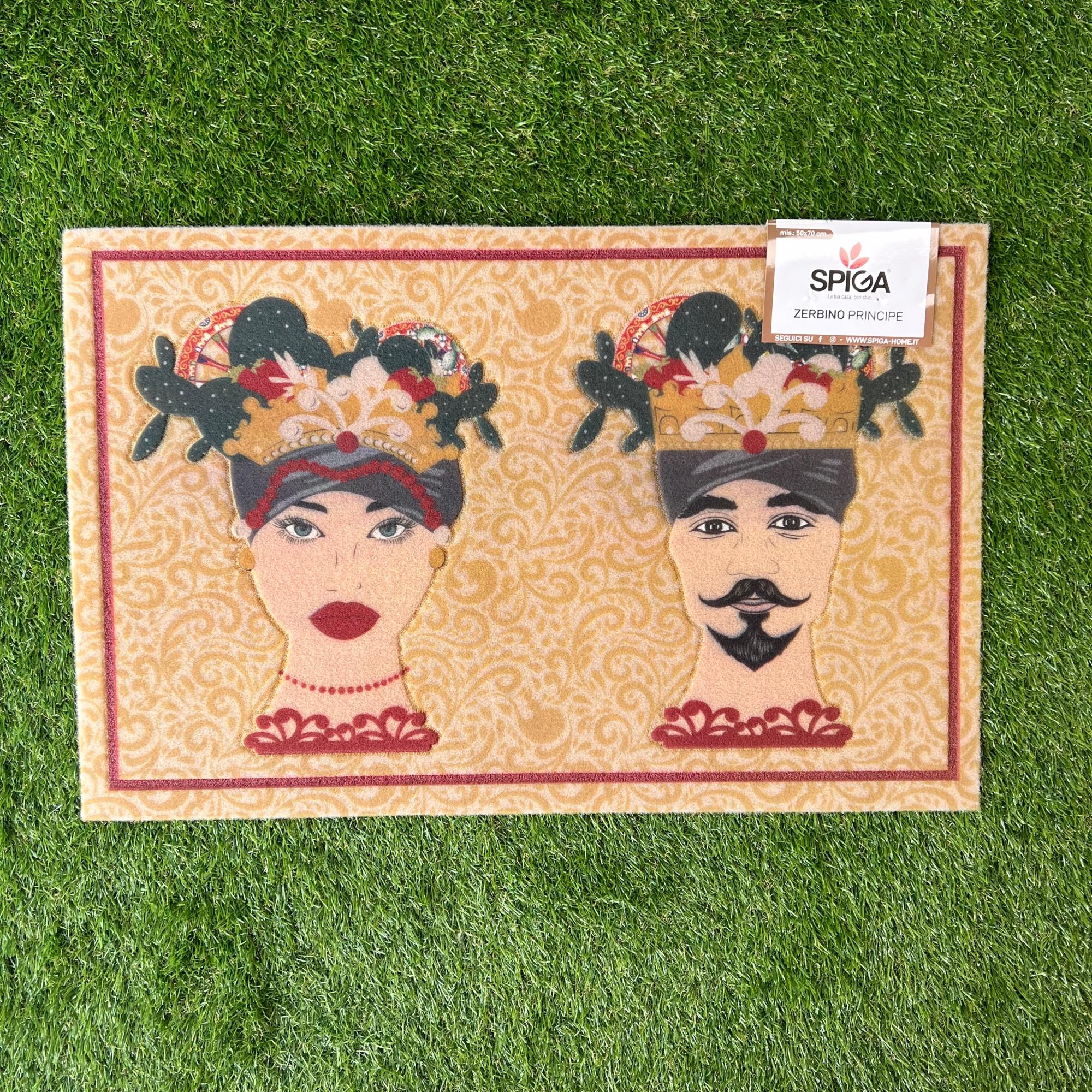 Zerbino Antiscivolo In Gomma Con Motivo Floreale - 40x60 Cm - Assorbente E Resistente, Per Esterno E Interno, Lavabile - copertina