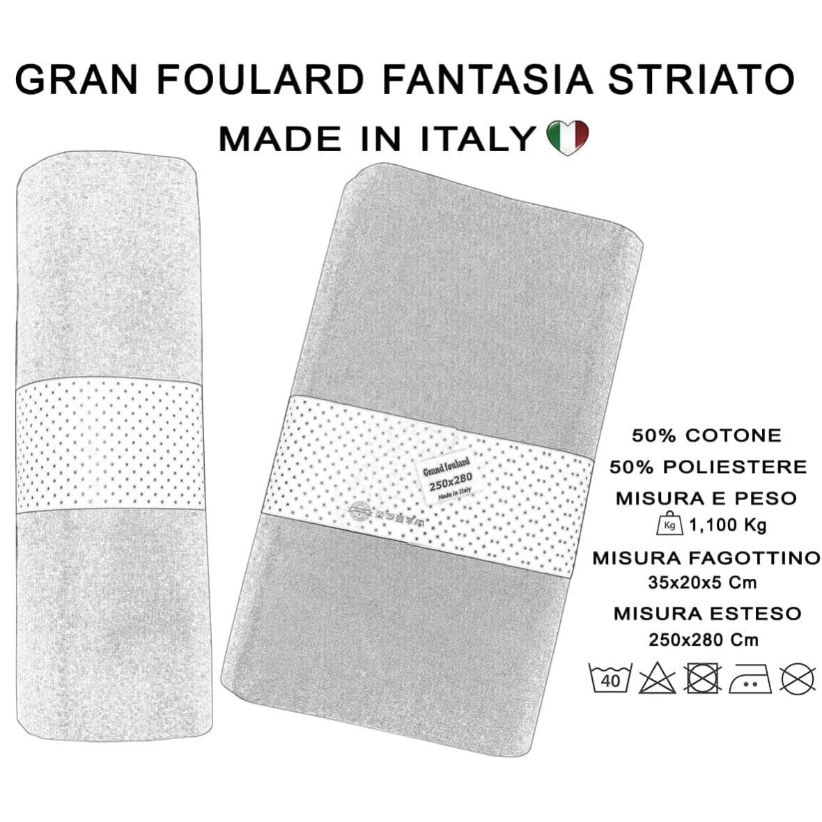 Mediatex Gran Foulard Sorrento – Überwurf Für Doppelbett 250x280 Cm, Beige, Made In Italy, Aus Baumwollmix