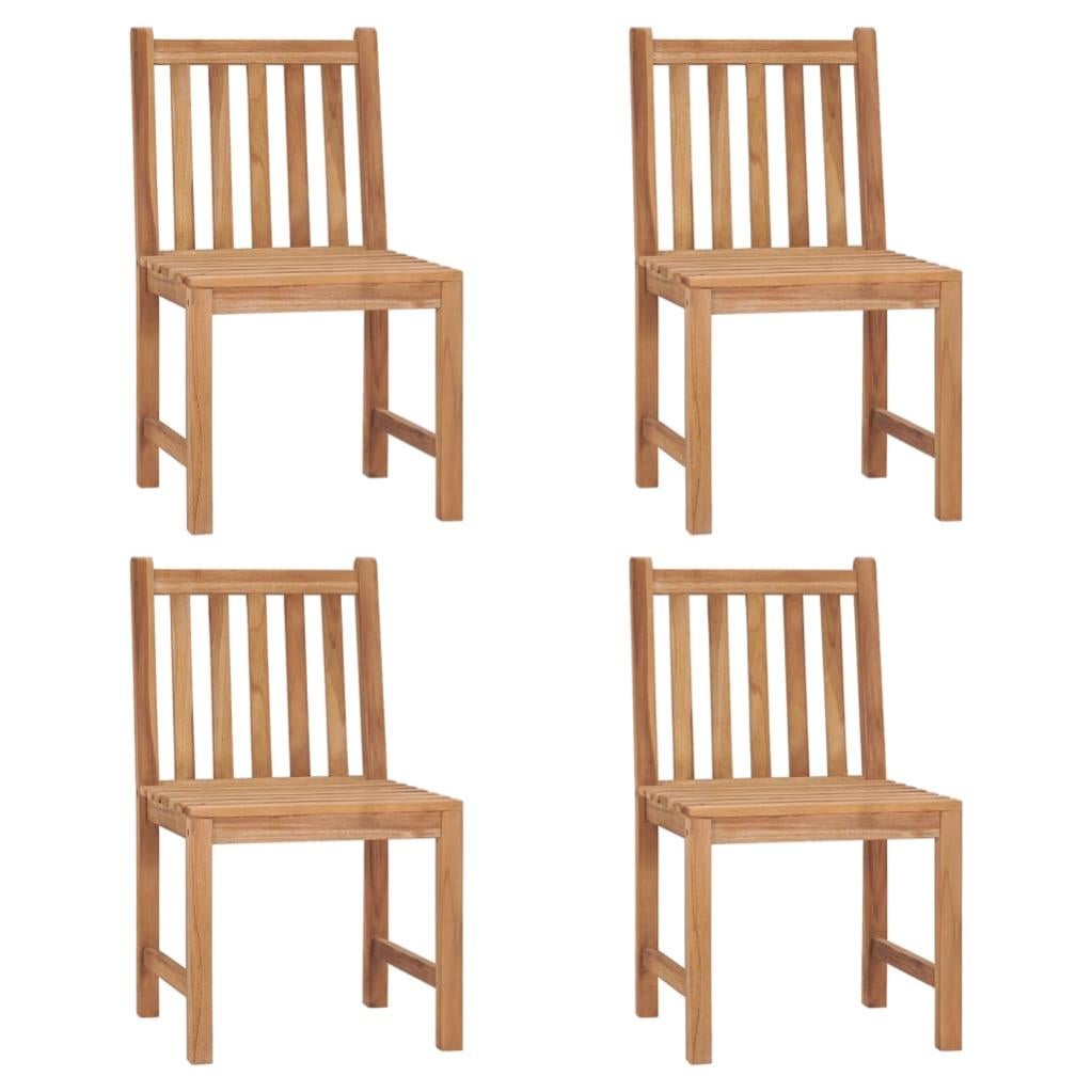 Chaises de jardin 4 pcs avec coussins Bois de teck massif 3 - 2