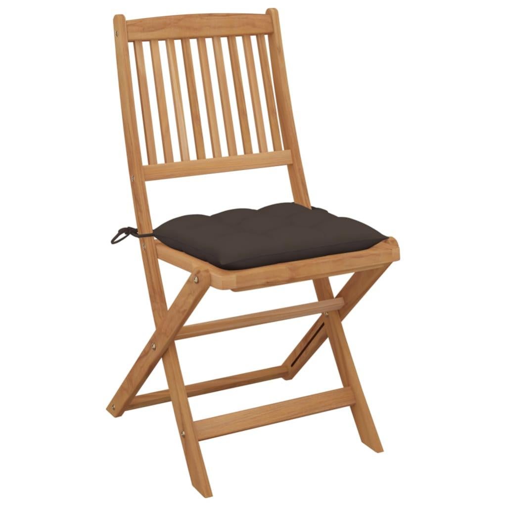 Chaises pliables de jardin 6 pcs avec coussins Bois d'acacia 124 - 3