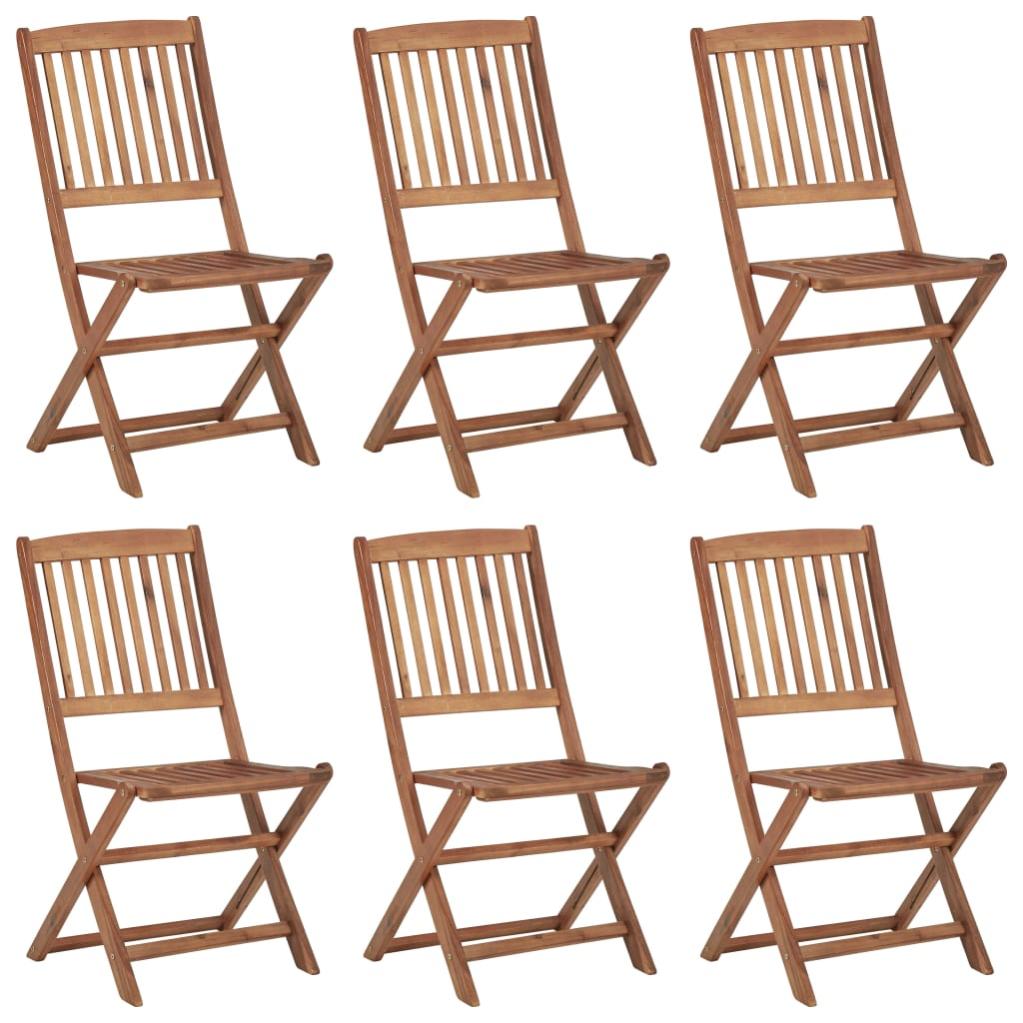Chaises pliables de jardin 6 pcs avec coussins Bois d'acacia 124 - 2