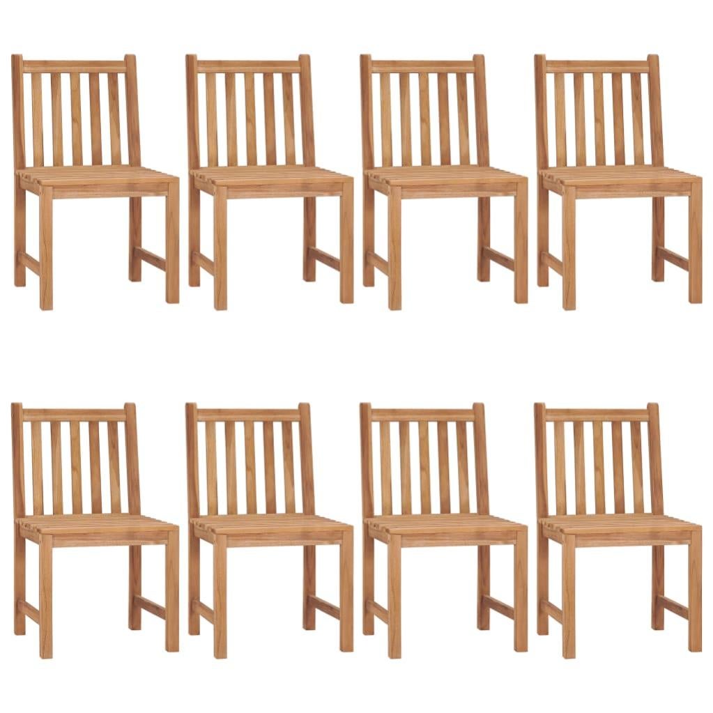 Chaises de jardin 8 pcs avec coussins Bois de teck massif 9 - 2