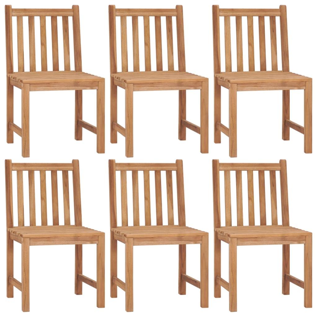Chaises de jardin 6 pcs avec coussins Bois de teck massif 13 - 2