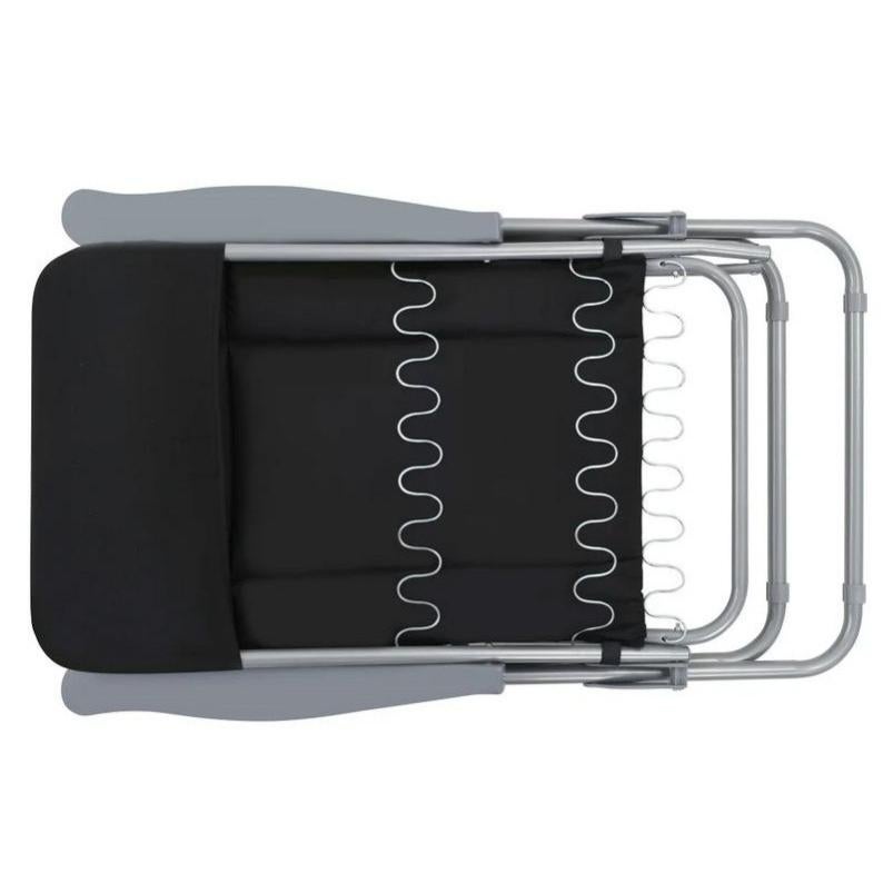 Chaise de jardin pliable tissu noir et métal Ralsa - Lot de 2 - 3