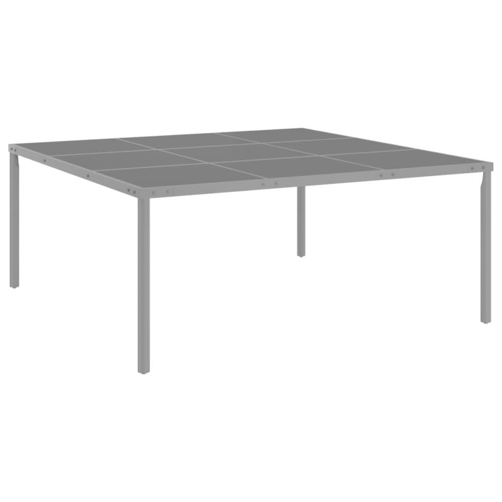 Table à dîner d'extérieur Anthracite 170x170x72 cm Acier verre Leroy