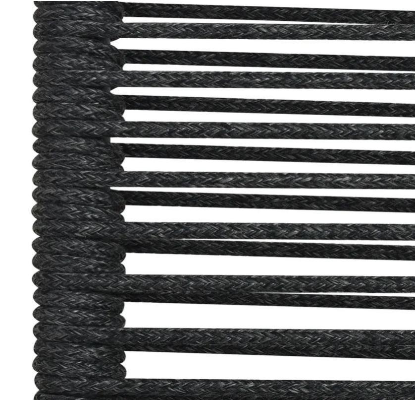 Chaise de jardin corde et métal noir Pleen - Lot de 2 - 4