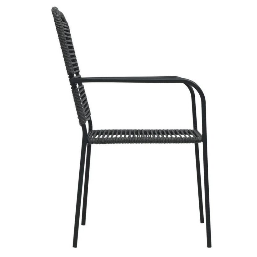 Chaise de jardin corde et métal noir Pleen - Lot de 2 - 2