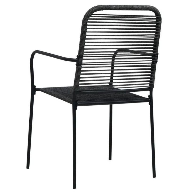 Chaise de jardin corde et métal noir Pleen - Lot de 2 - 3