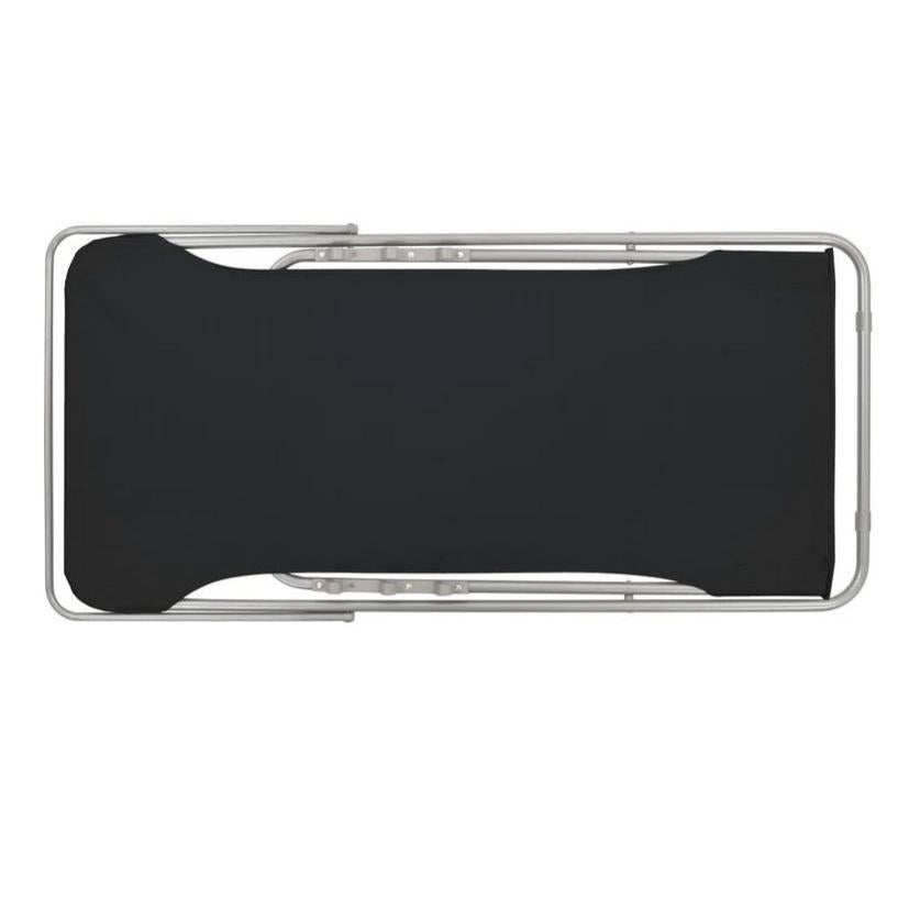 Chaise de jardin pliante tissu noir et métal Ecio - Lot de 2 - 3