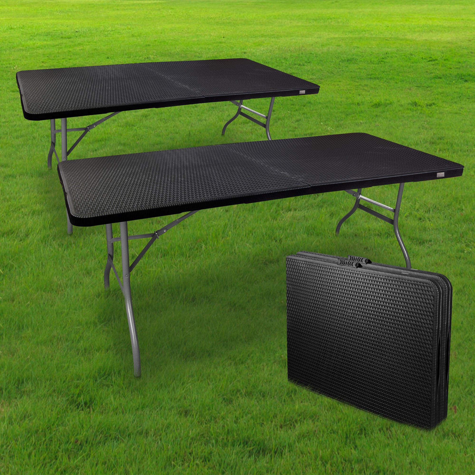Table Pliante d'Appoint Rectangulaire Noire - Table de Camping 6