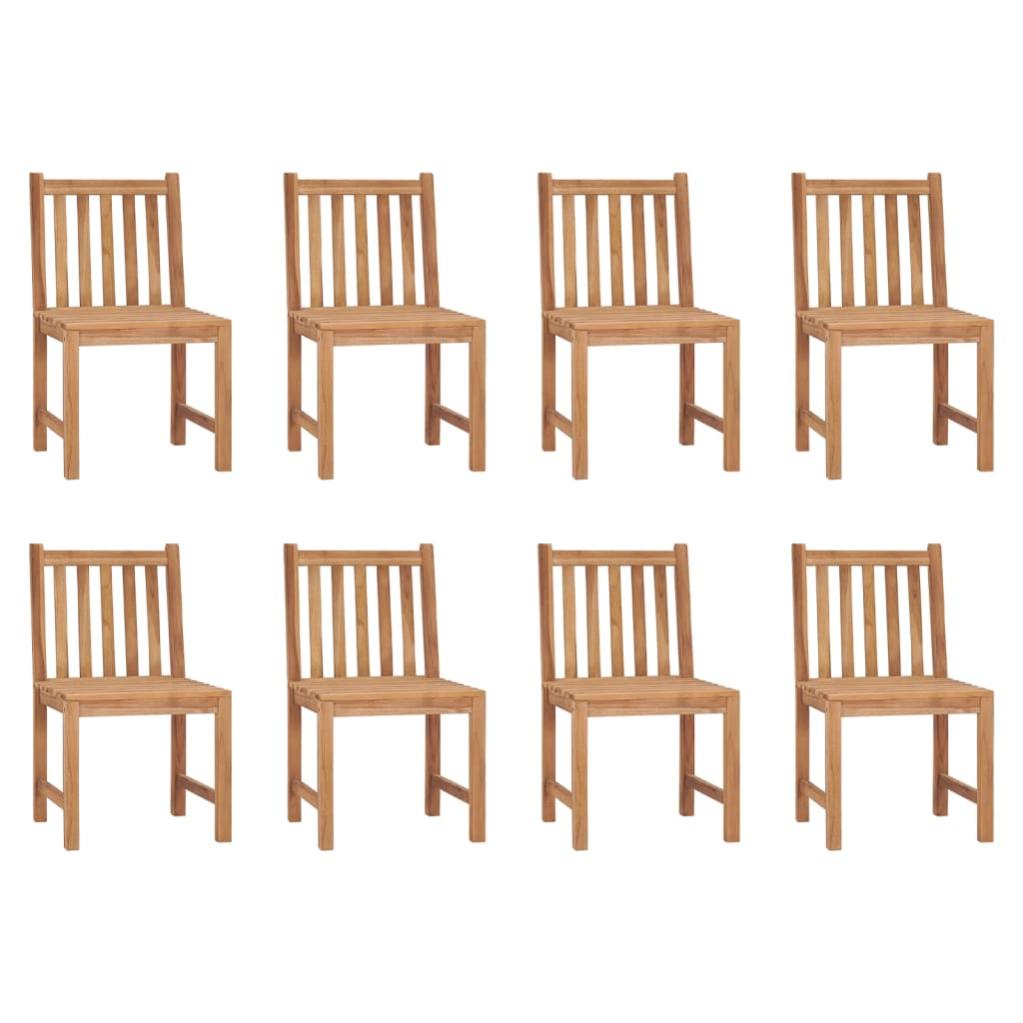 Chaises de jardin 8 pcs avec coussins Bois de teck massif 3 - 2