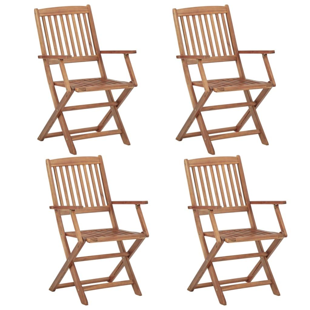 Chaises pliables de jardin 4 pcs avec coussins Bois d'acacia 54 - 3