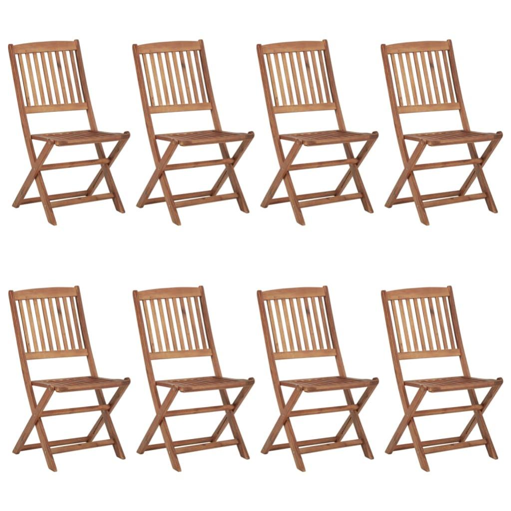 Chaises pliables de jardin 8 pcs avec coussins Bois d'acacia 48 - 2