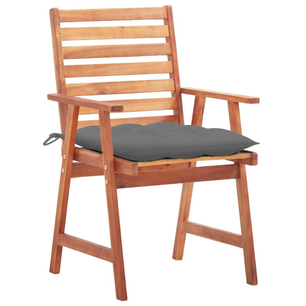 Chaises à dîner d'extérieur 3 pcs avec coussins Acacia massif 38 - 2