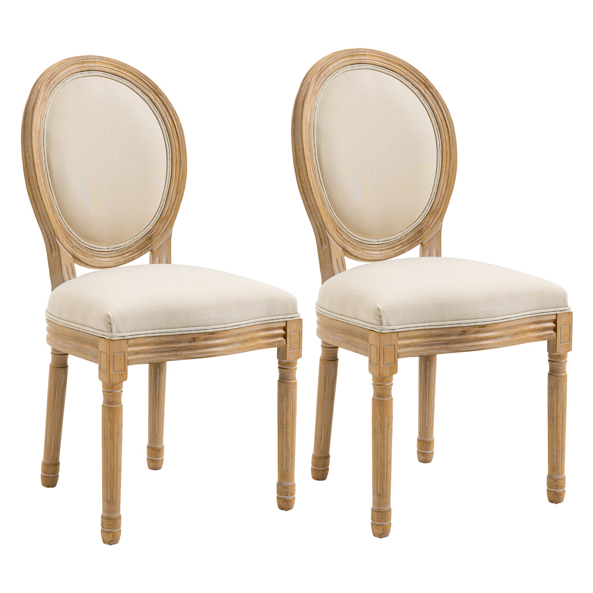 Lot de 20 chaises médaillon Louis XVI Tissu Beige