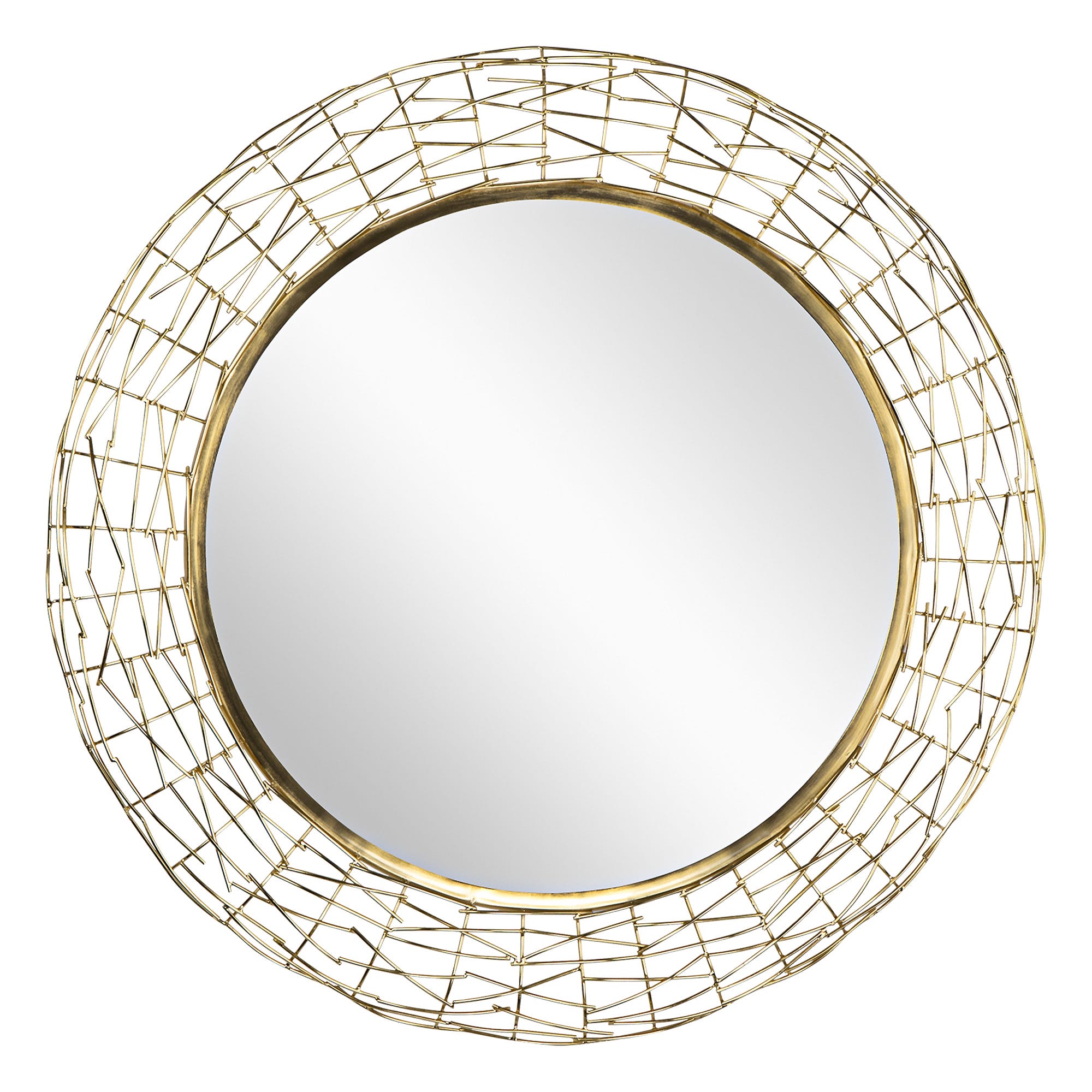 Womo-design Specchio Decorativo Da Parete Oro, Ø 80 Cm, In Vetro Con  Cornice In Metallo