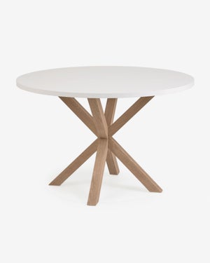 Tables design au meilleur prix, Table ronde de repas design TULIPE laquée  blanc 120 cm.