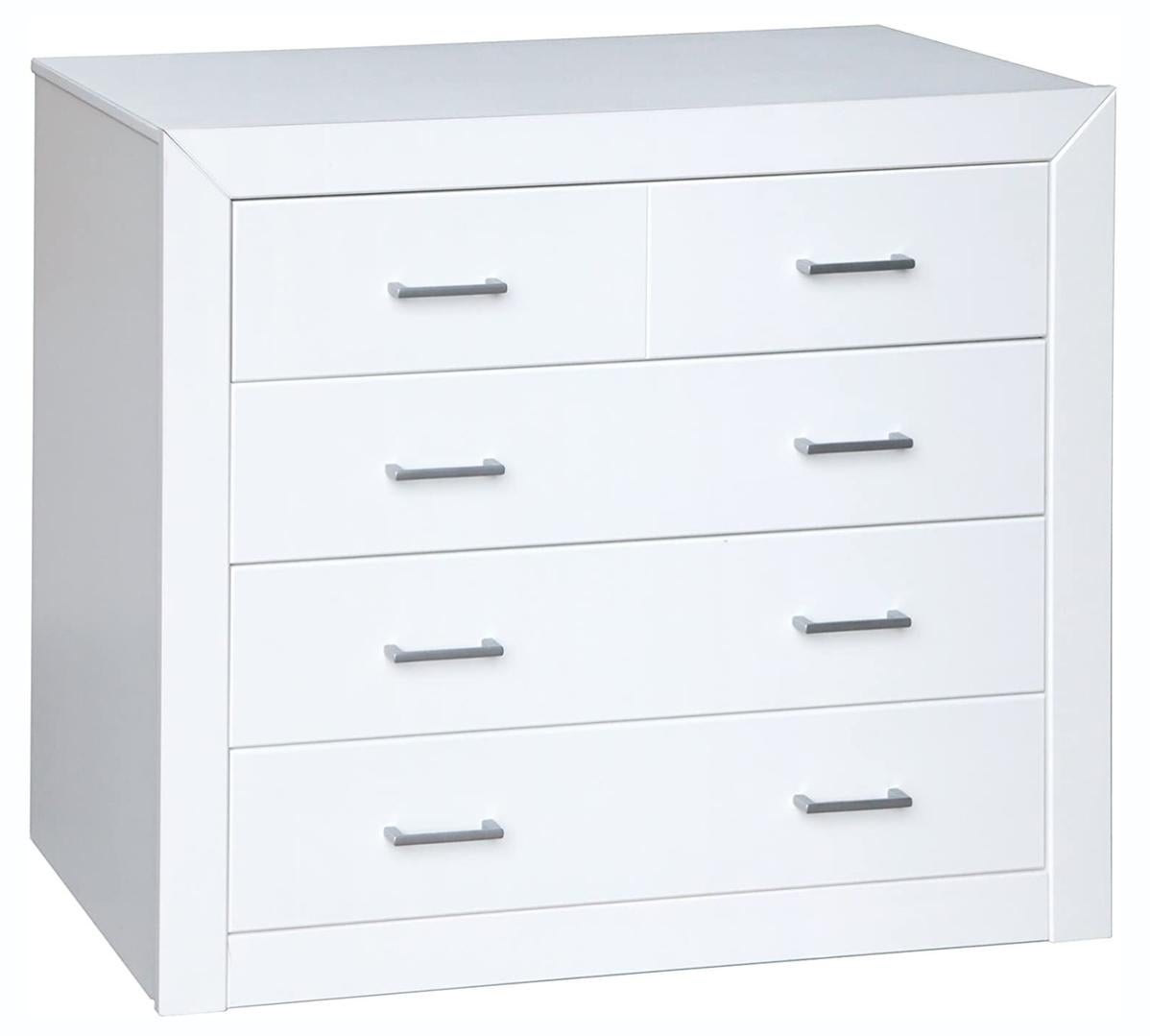 Commode Meuble de rangement en pin massif coloris blanc Longueur 95 x