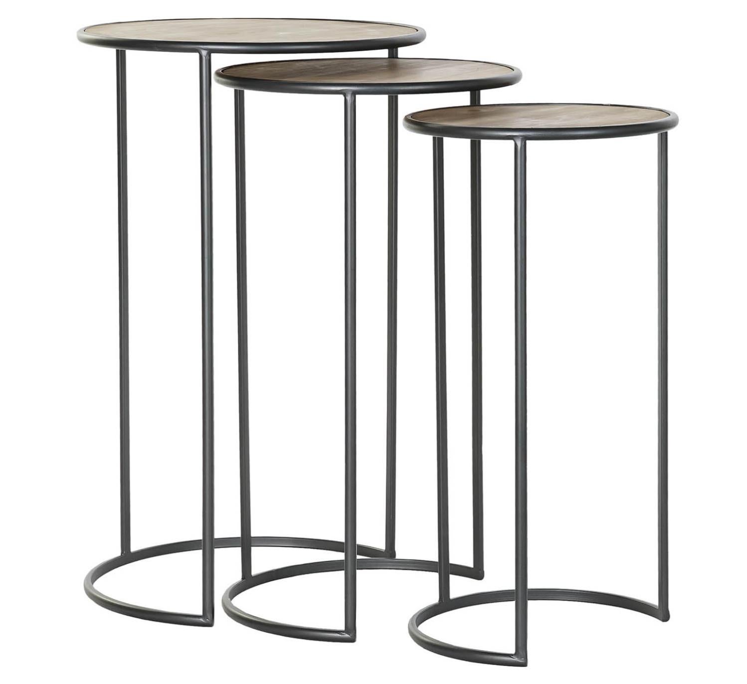 Table d'appoint Sula avec plateau rond métal 53 x 50 cm noir [en.casa