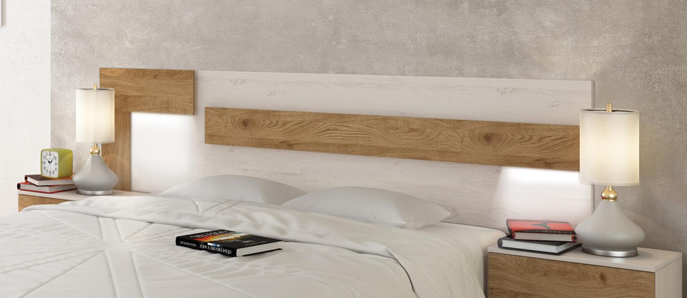 Tête de lit + 2 tables de chevet coloris andersen, blanc | Leroy Merlin