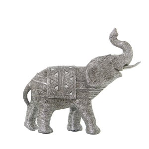 Figura Resina Elefante Plateado 22x9x21cm