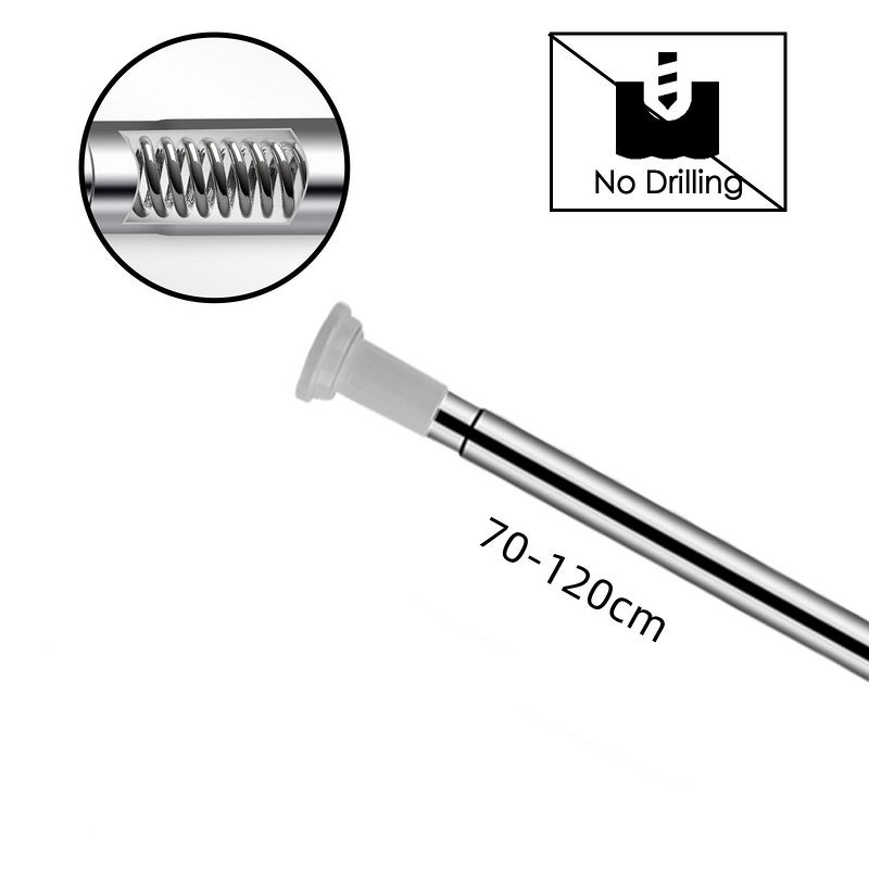 Asta di tensione della doccia Asta della tenda senza perforazione in  acciaio inox Asta telescopica 70-120cm