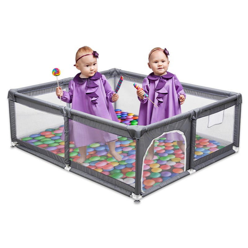 Parque de bebé,180x150cm Casa de juegos grande para bebés con valla de  seguridad de malla transpirable para centro de juegos interior y exterior