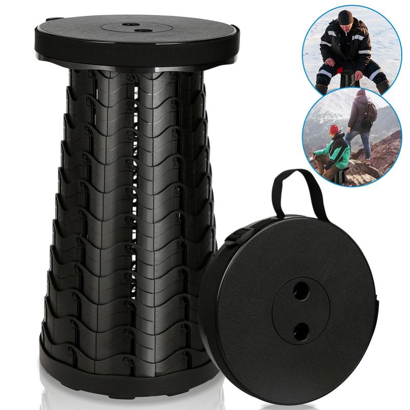 Sgabello Pieghevole Portatile Da Campeggio, Regolabile In Altezza, Portata 180kg, Nylon+PP - Foto 2