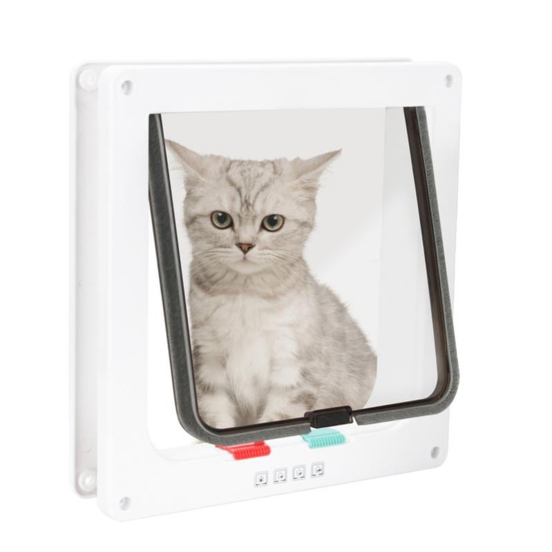 Gattaiola A 4 Vie Con Tunnel - Porta Per Gatti E Cani Piccoli, Regolabile, Chiusura Magnetica (Taglie S, M, L, XL)